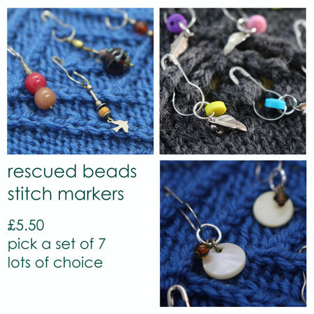rescued beads stitch markers £5.50 - pick a set of 7 lots of choice